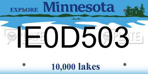 IE0D503 Minnesota License Plate