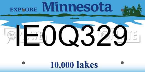 IE0Q329 Minnesota License Plate