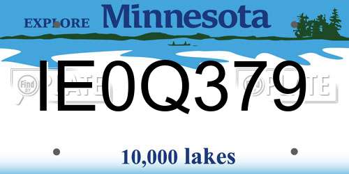 IE0Q379 Minnesota License Plate
