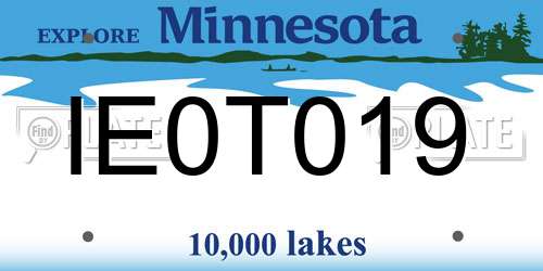 IE0T019 Minnesota License Plate