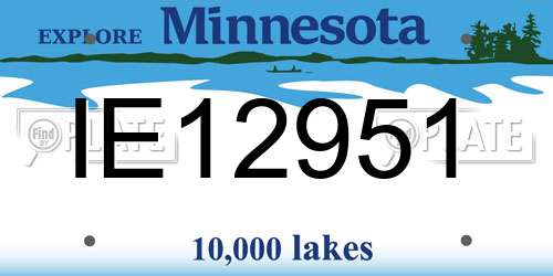 IE12951 Minnesota License Plate