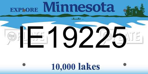 IE19225 Minnesota License Plate