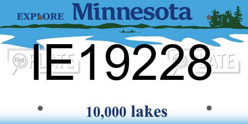 IE19228 Minnesota License Plate