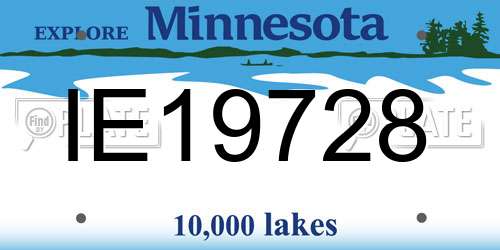IE19728 Minnesota License Plate