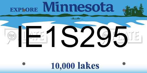 IE1S295 Minnesota License Plate