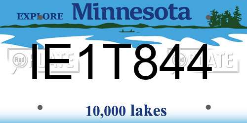 IE1T844 Minnesota License Plate