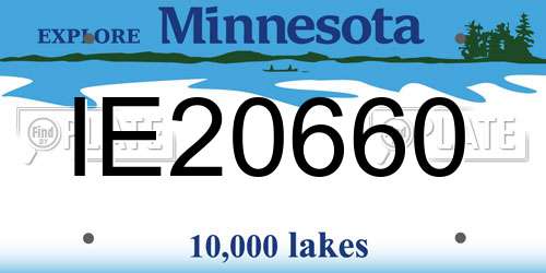 IE20660 Minnesota License Plate