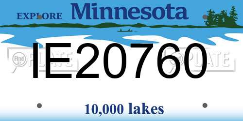 IE20760 Minnesota License Plate