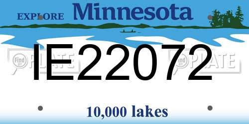 IE22072 Minnesota License Plate