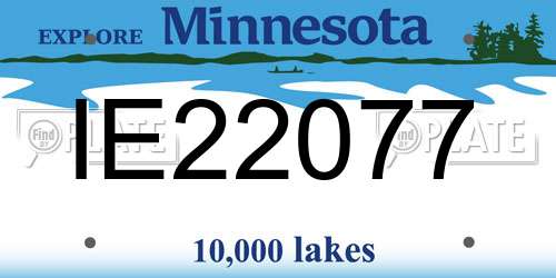 IE22077 Minnesota License Plate