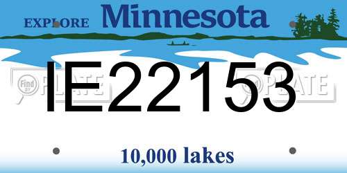 IE22153 Minnesota License Plate