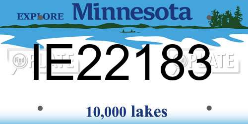 IE22183 Minnesota License Plate
