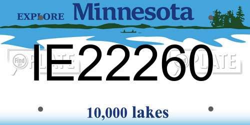 IE22260 Minnesota License Plate