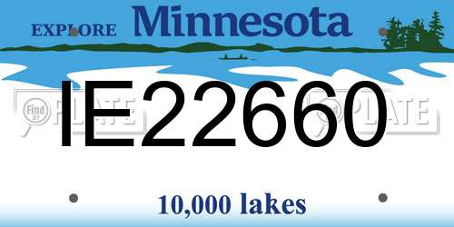 IE22660 Minnesota License Plate