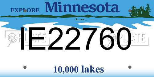 IE22760 Minnesota License Plate
