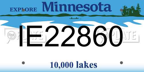 IE22860 Minnesota License Plate