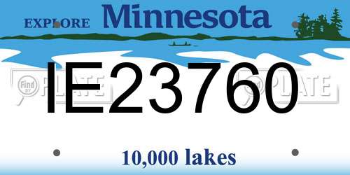 IE23760 Minnesota License Plate