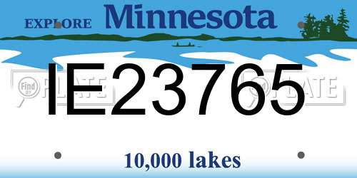 IE23765 Minnesota License Plate