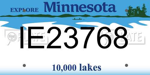 IE23768 Minnesota License Plate