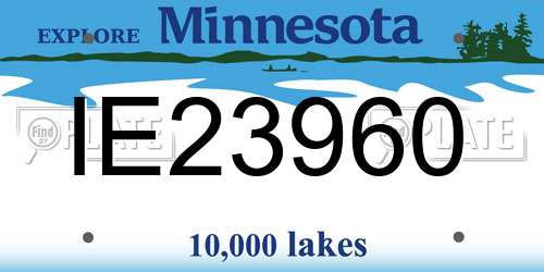 IE23960 Minnesota License Plate