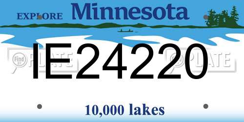 IE24220 Minnesota License Plate