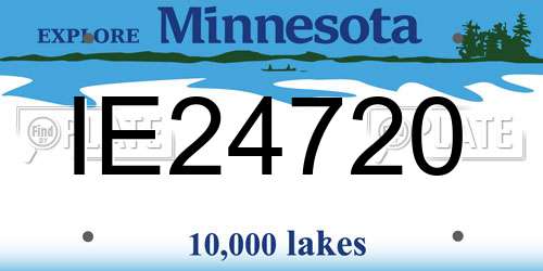 IE24720 Minnesota License Plate