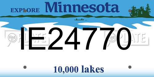 IE24770 Minnesota License Plate