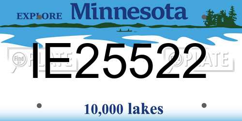 IE25522 Minnesota License Plate