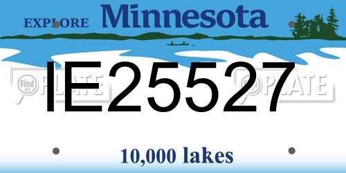 IE25527 Minnesota License Plate