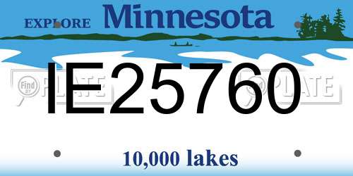 IE25760 Minnesota License Plate