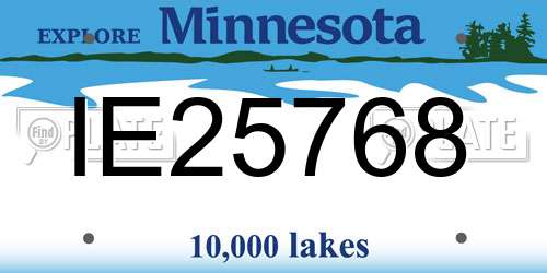 IE25768 Minnesota License Plate