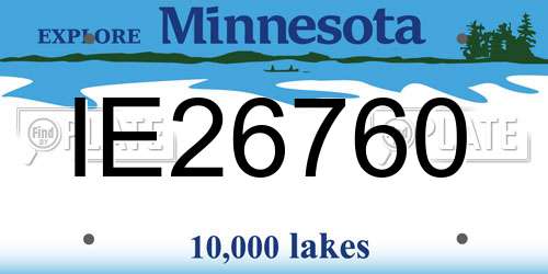 IE26760 Minnesota License Plate