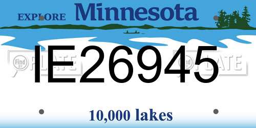 IE26945 Minnesota License Plate