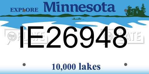 IE26948 Minnesota License Plate