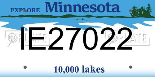 IE27022 Minnesota License Plate