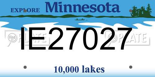 IE27027 Minnesota License Plate