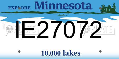 IE27072 Minnesota License Plate