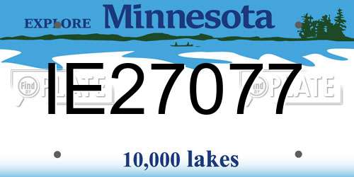 IE27077 Minnesota License Plate