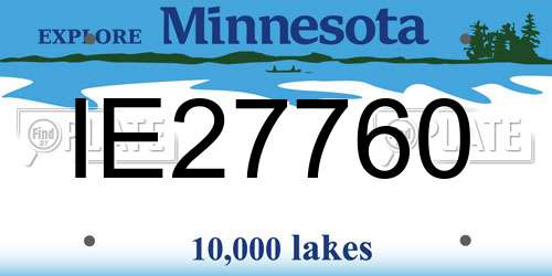 IE27760 Minnesota License Plate