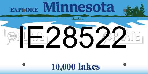 IE28522 Minnesota License Plate