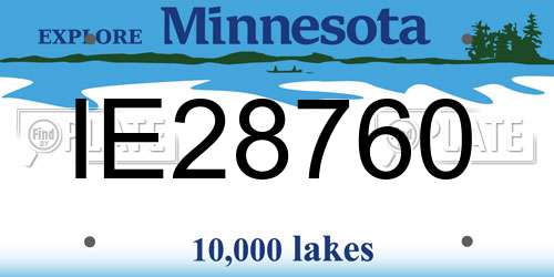IE28760 Minnesota License Plate