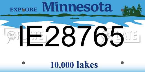IE28765 Minnesota License Plate