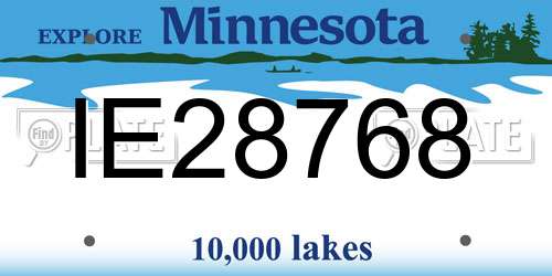 IE28768 Minnesota License Plate