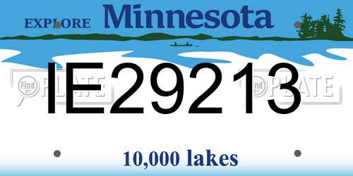 IE29213 Minnesota License Plate