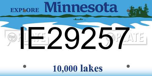 IE29257 Minnesota License Plate