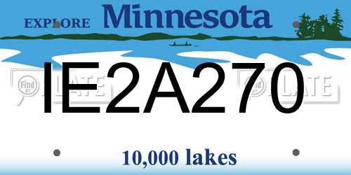 IE2A270 Minnesota License Plate