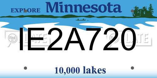 IE2A720 Minnesota License Plate