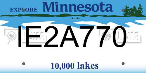IE2A770 Minnesota License Plate