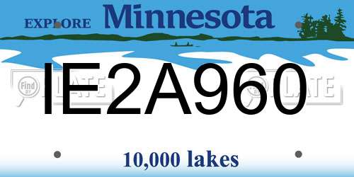 IE2A960 Minnesota License Plate