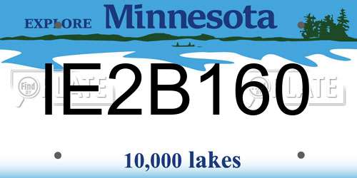 IE2B160 Minnesota License Plate
